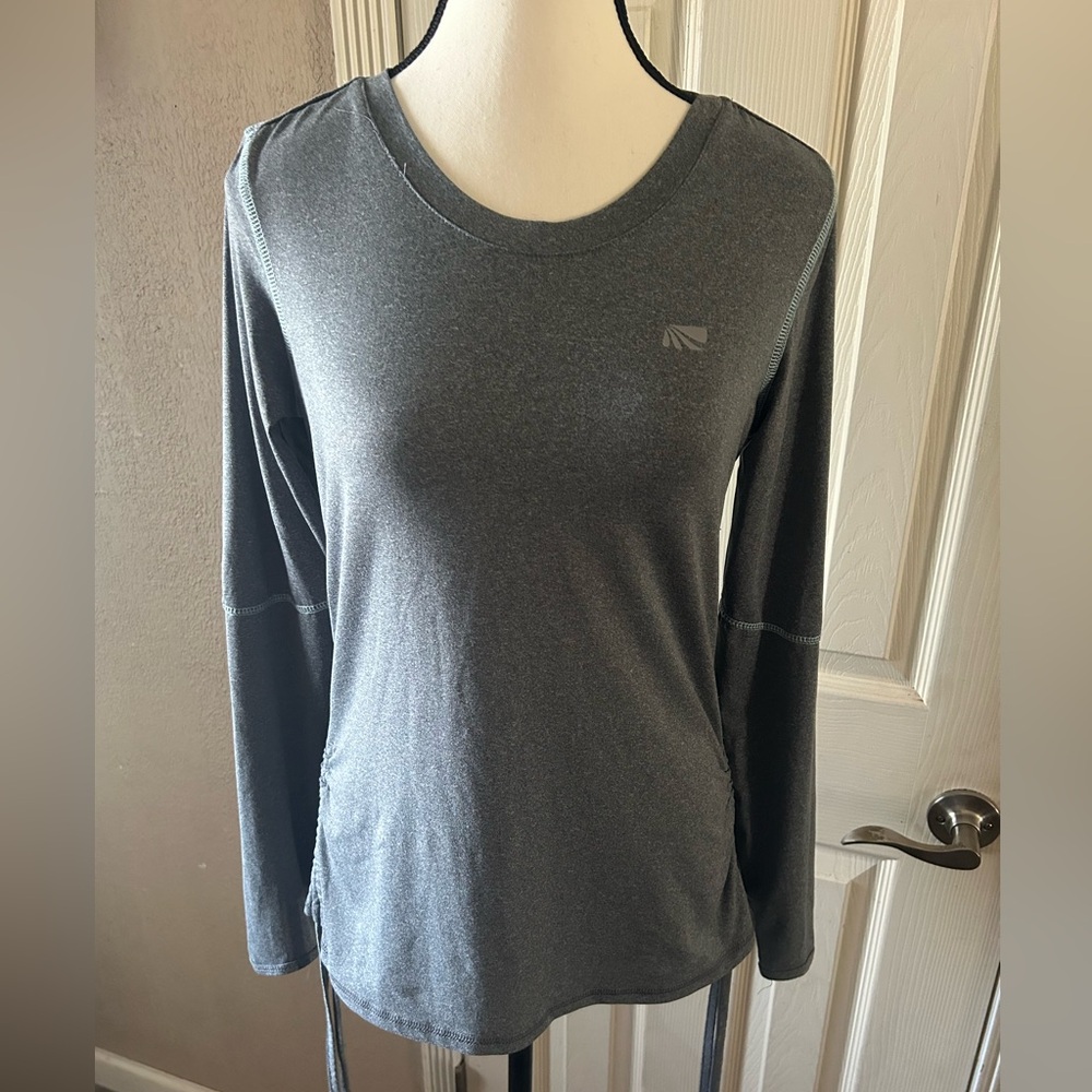 Gray & aqua long sleeve t shirt